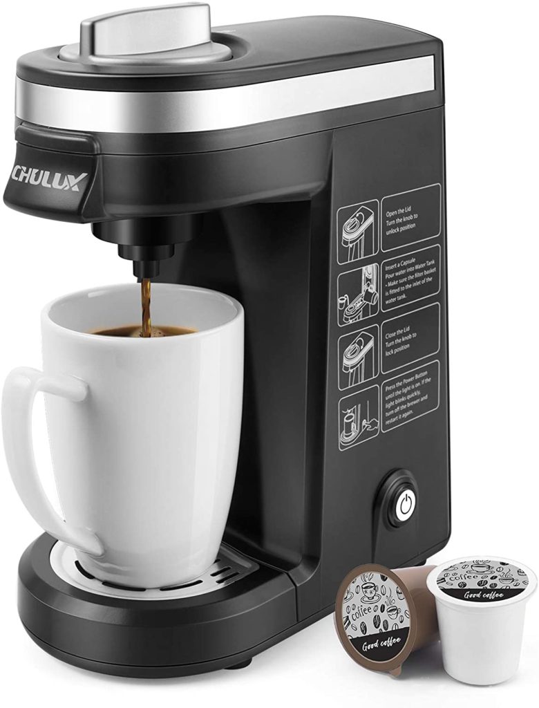 2. CHULUX Single Serve Coffee Maker - Brewer for Single Cup Capsule  ﻿