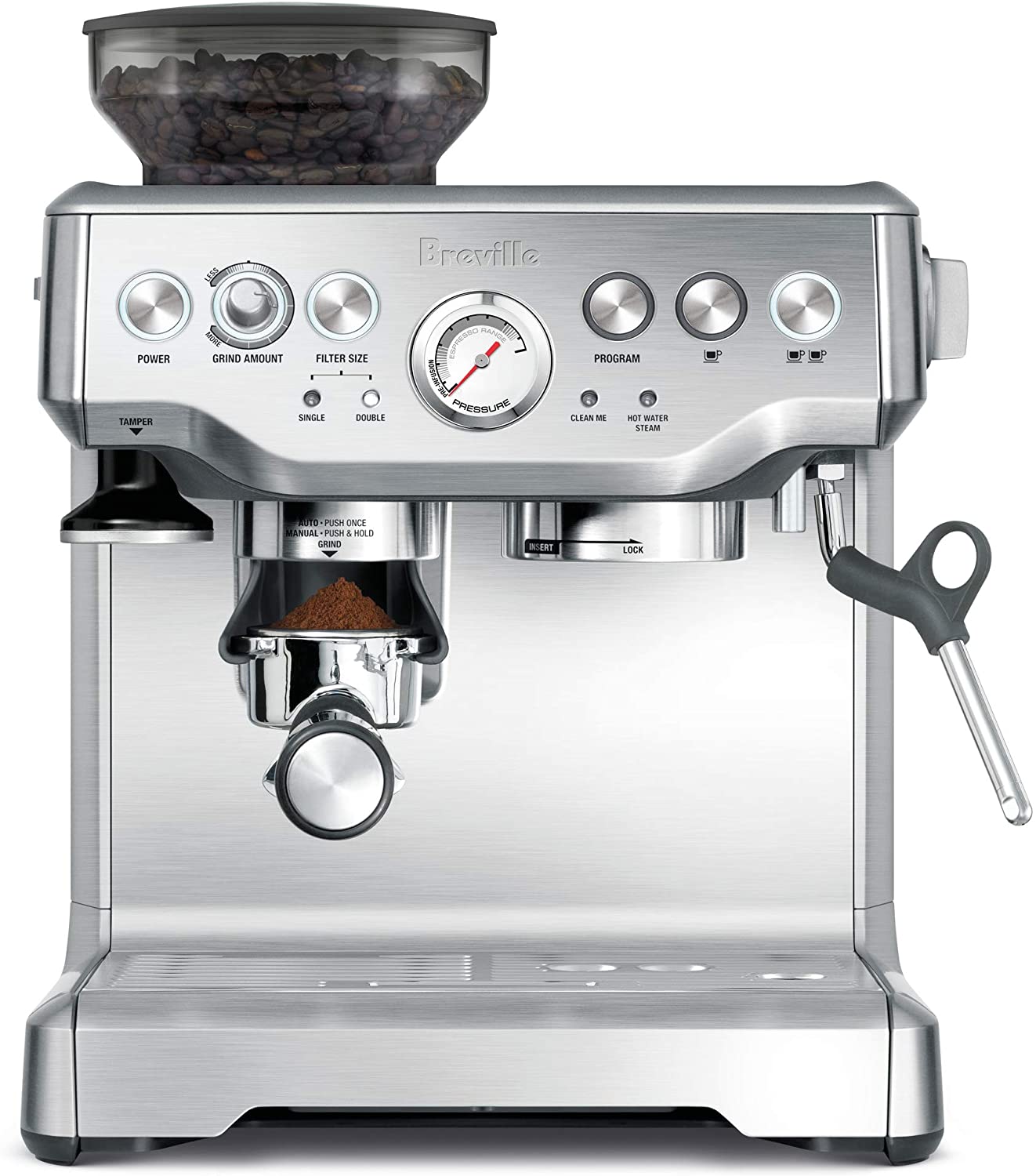 6. Breville BES870XL Barista Express Espresso Machine (Brushed Stainless Steel)