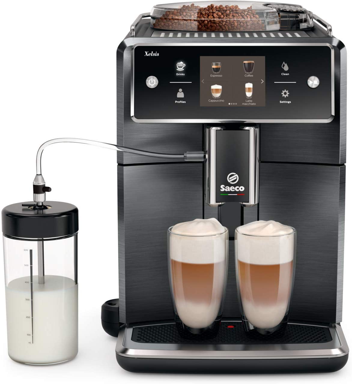 7. Saeco Xelsis Super Automatic Espresso Machine, Titanium Metal Front, SM7684/04