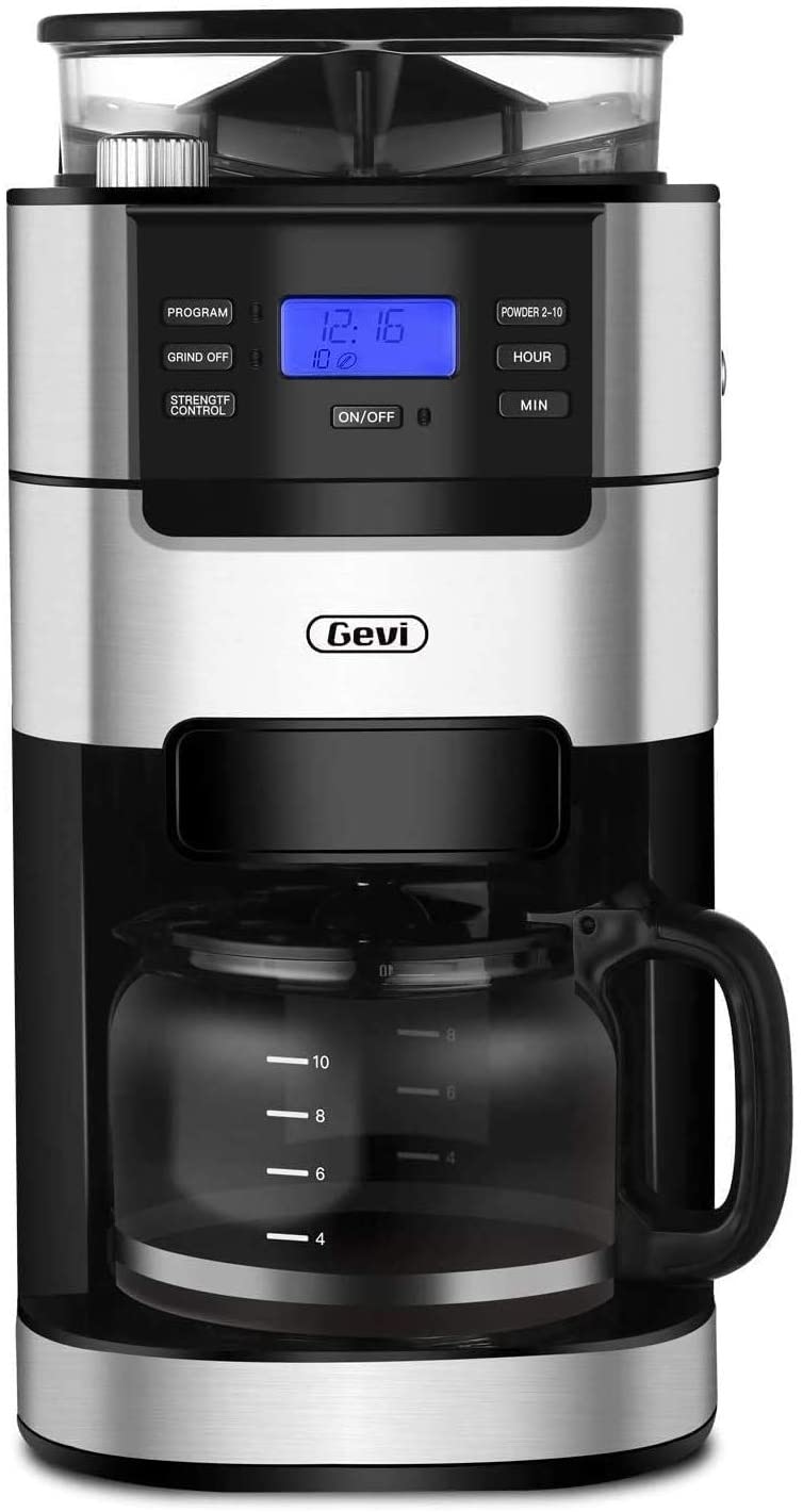 9. 10-Cup Grind and Brew Automatic Coffee Machine with Built-In Burr Coffee Grinder
