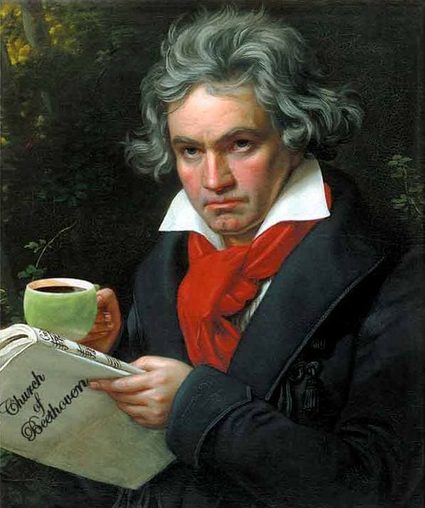 17. The famous musician Beethoven loved coffee