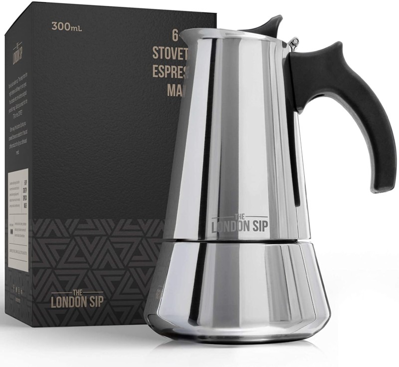 2. Stainless Steel Moka Pot For Stovetop Espresso Maker 