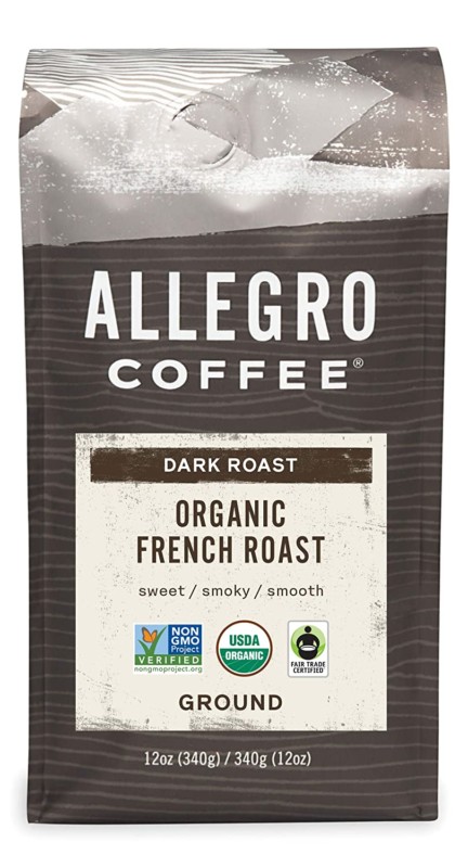 3. Allegro Coffee Organic French Roast Ground Coffee 