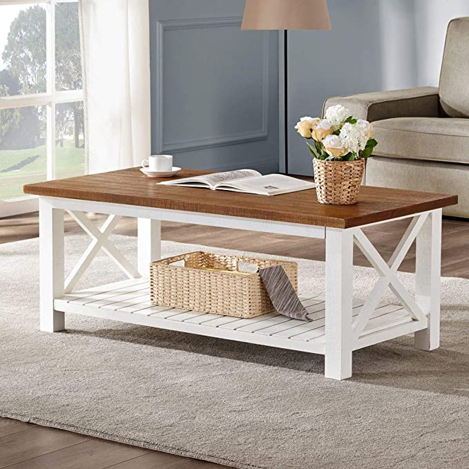 3. Farmhouse Coffee Table from FurniChoi 