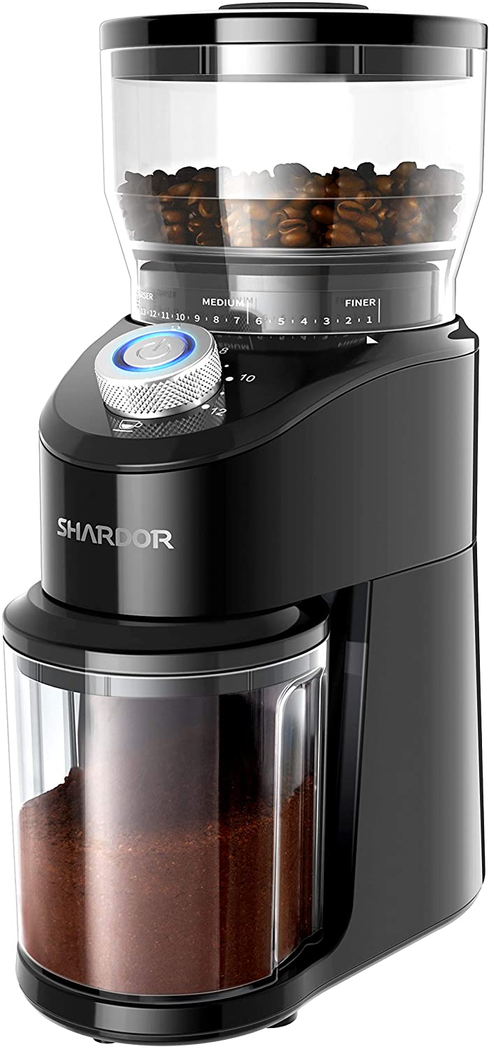  11. SHARDOR Conical Burr Coffee Grinder, Electric Adjustable Burr Mill