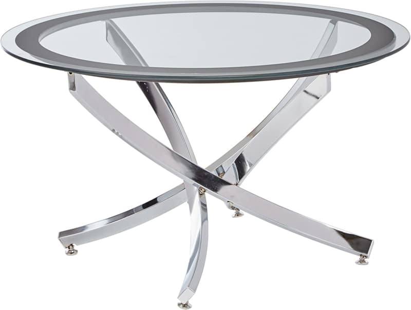 15. Norwood Round Glass Coffee Table