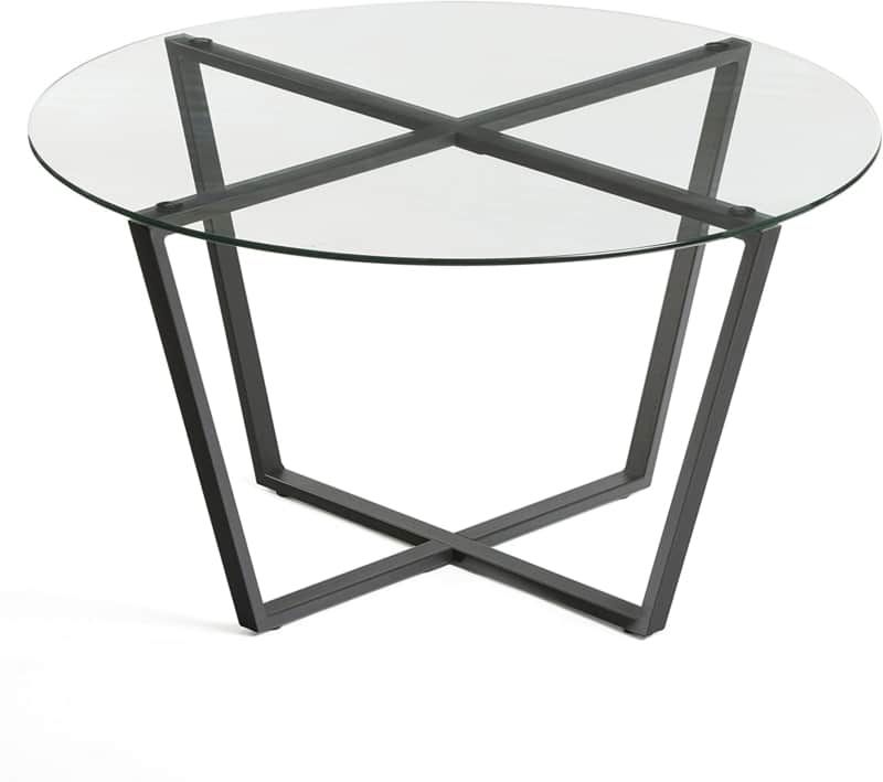 3. Small and Round Glass Coffee Table by Mango Steam 