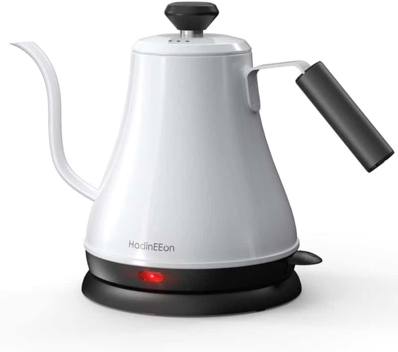 4. HadinEEon Electric Gooseneck Kettle 100% Stainless Steel BPA-Free Tea Kettle