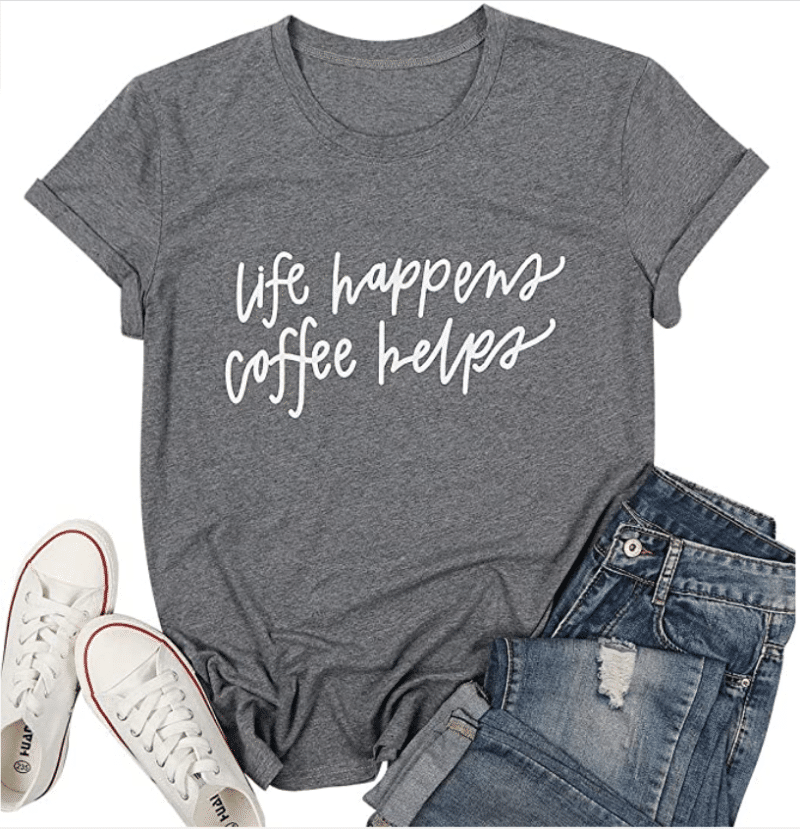 5. Gray MNLYBABY T-shirt for Coffee Lovers