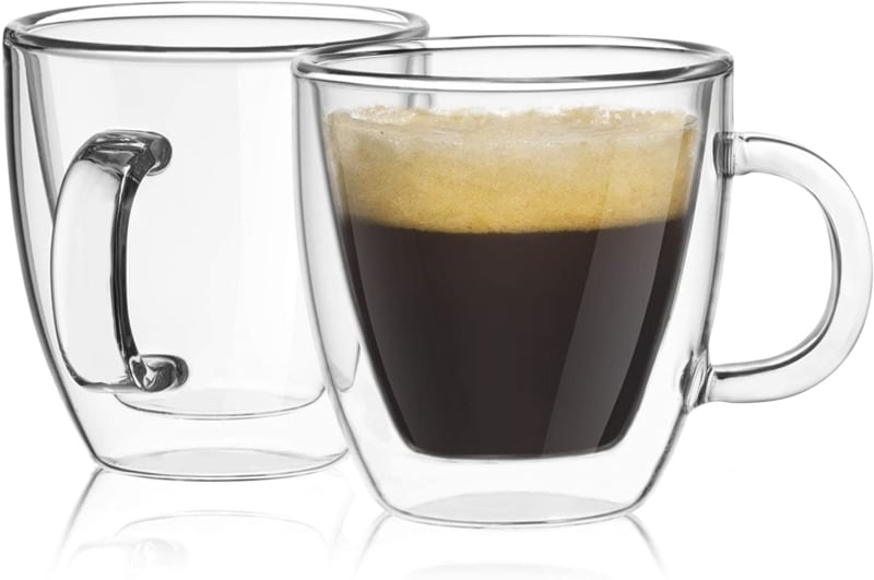 5. JoyJolt Savor Double Wall Insulated Glasses Espresso Mugs  