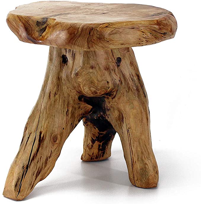 7. WELLAND Tree Stump Stool Side Table