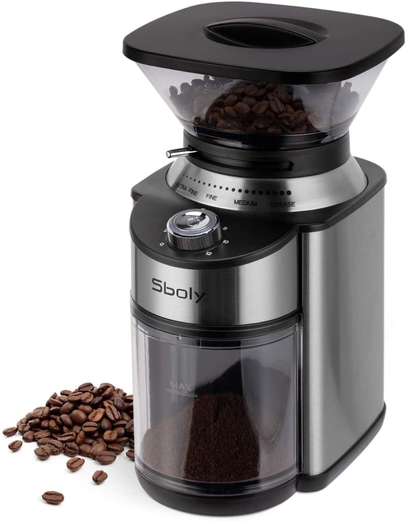  8. Sboly Conical Burr Coffee Grinder