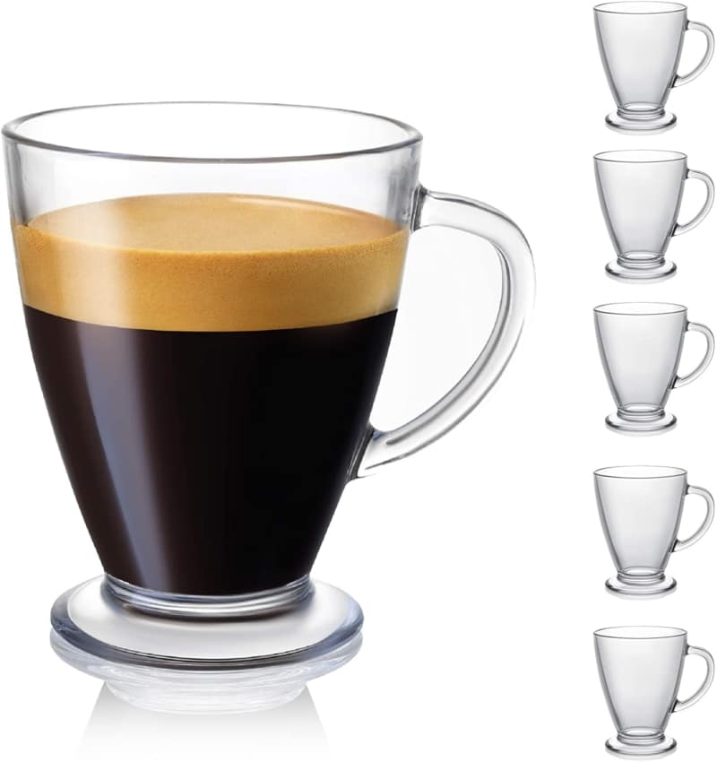 4. JoyJolt Declan Coffee Mug. Glass Coffee Mugs Set of 6