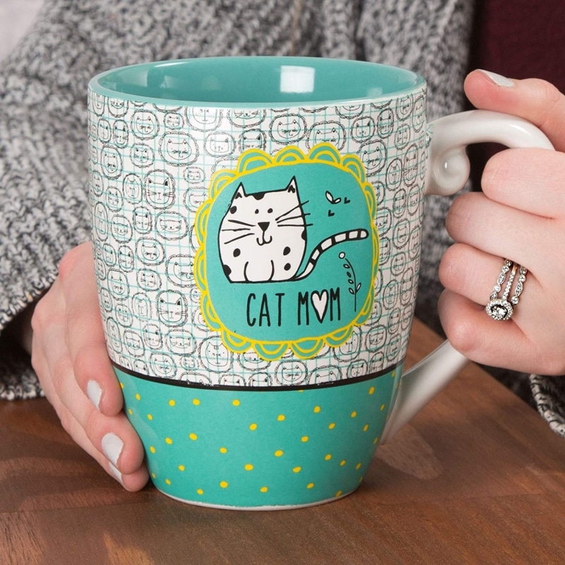 1. It's Cats & Dogs Cat Mom Ceramic Extra Large Coffee Mug