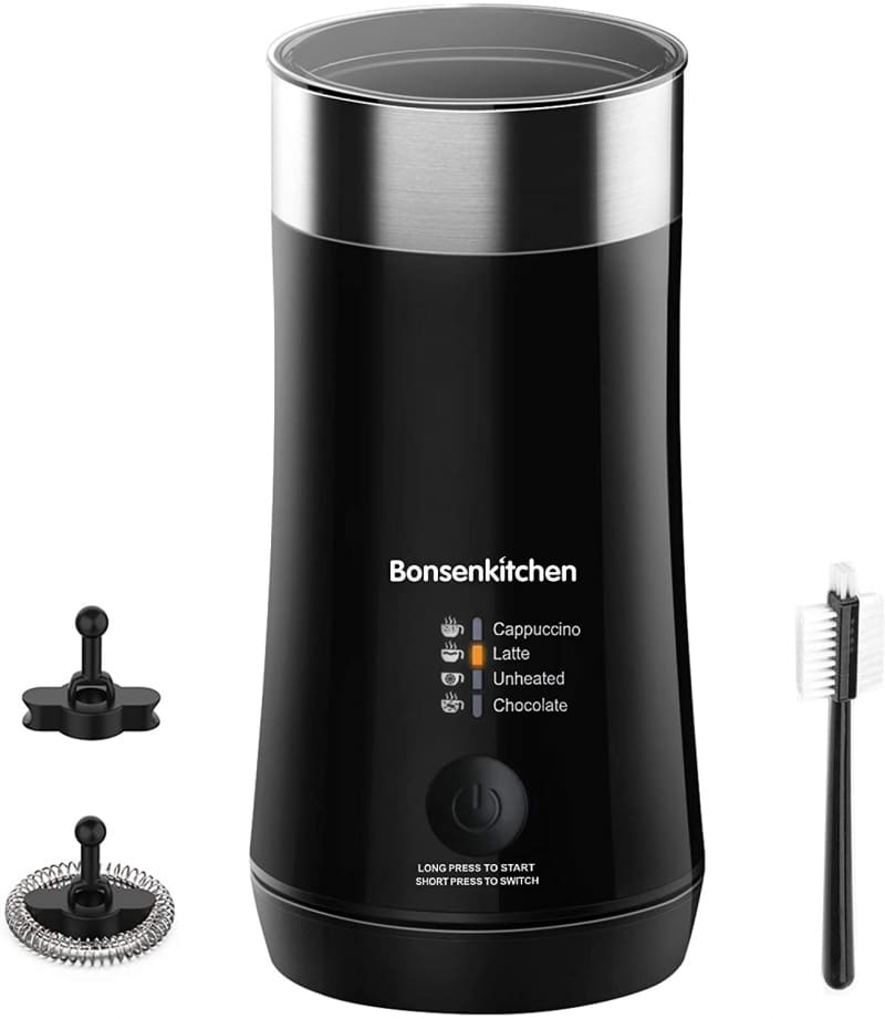 2. Bonsenkitchen Milk Frother and Warmer 