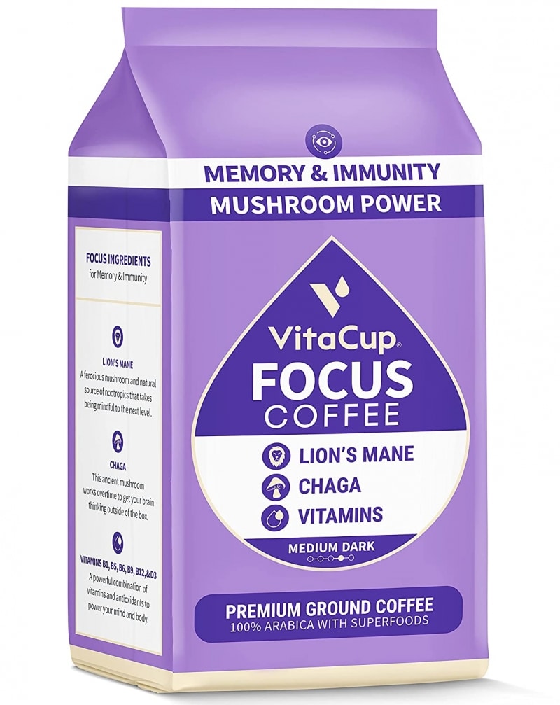 2. VitaCup Focus Ground Mushroom Coffee 