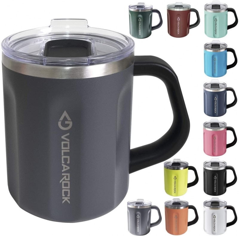 5. VOLCAROCK Stainless Steel Coffee Mug with Handle 