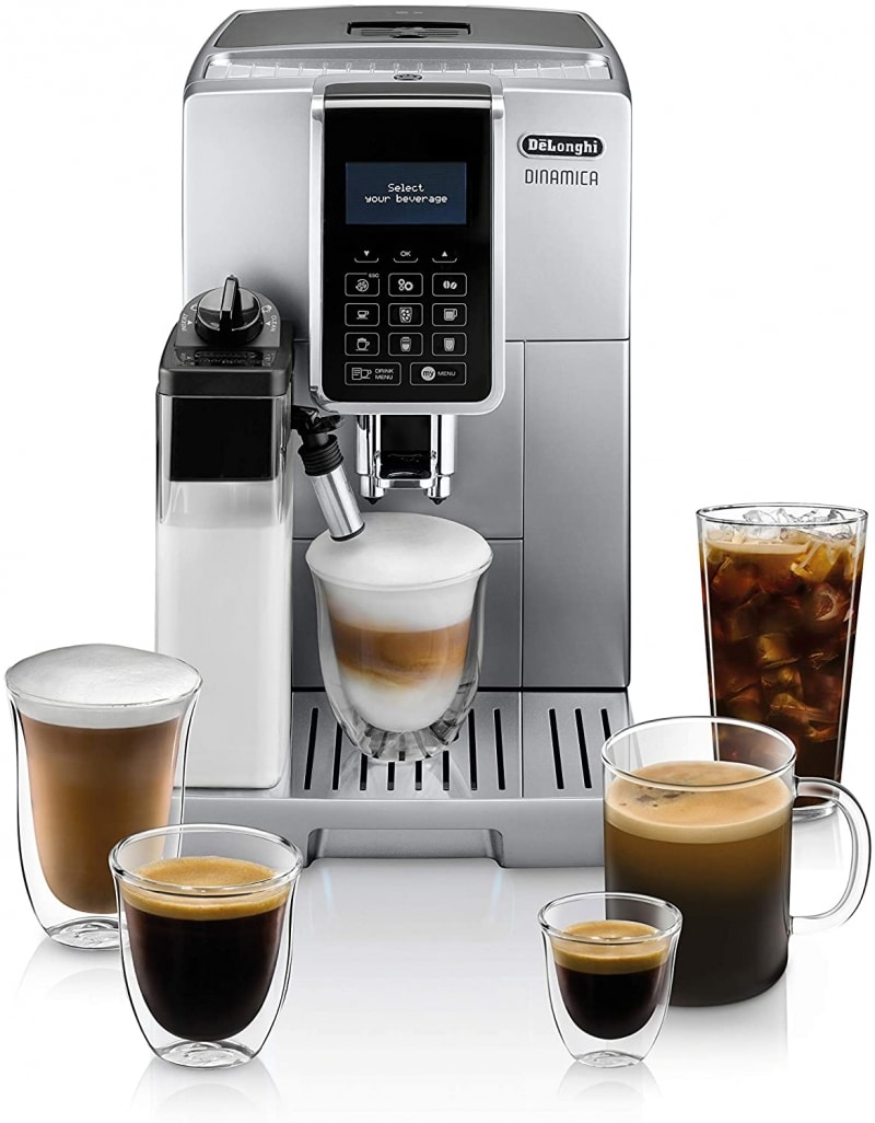 6. De'Longhi Dinamica with LatteCrema Automatic Espresso Machine 