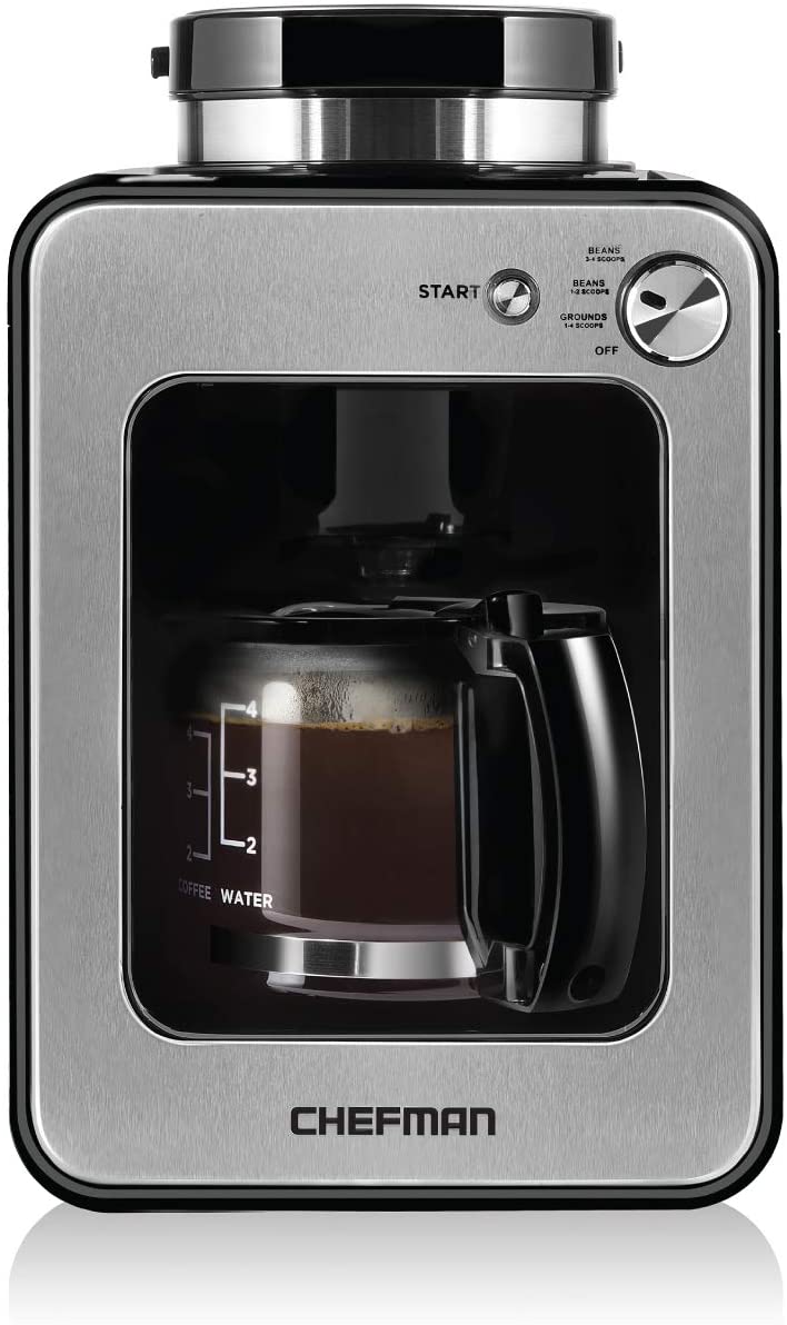 7. Chefman Grind and Brew 4 Cup Coffee Maker 