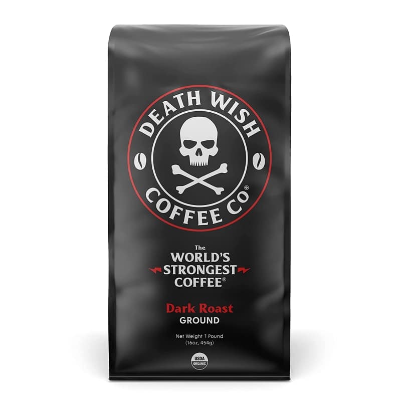 1. DEATH WISH COFFEE Ground Coffee Dark Roast 