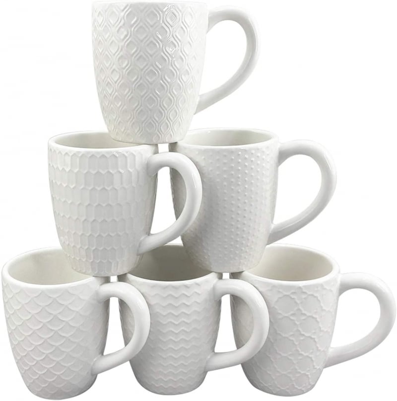 10. Dishwasher Safe Schliersee White Coffee Mug Set 