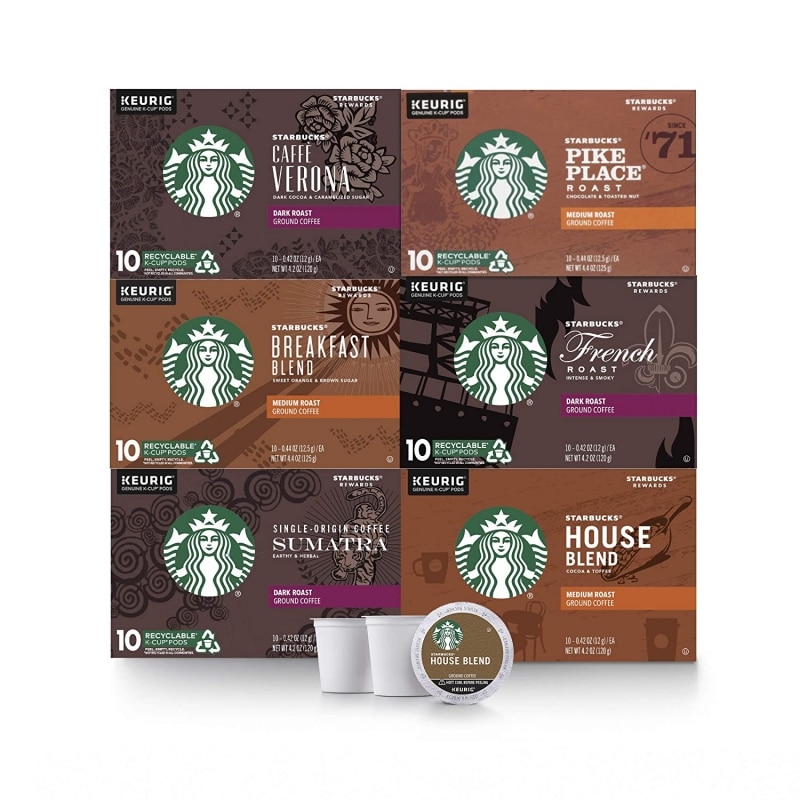 10. Starbucks Black Coffee K-Cup Coffee Variety Pack  