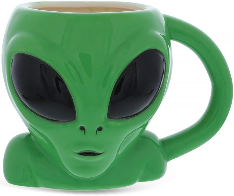 11. Mugniv Green Alien Cartoon Novelty Mug