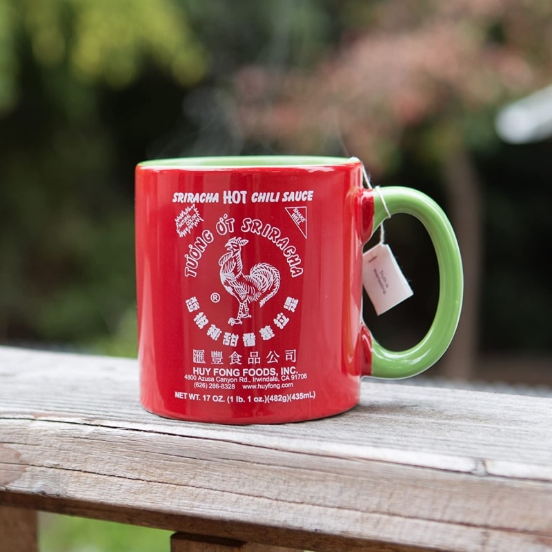 10. Sriracha Hot Sauce Red And Green Ceramic Mug