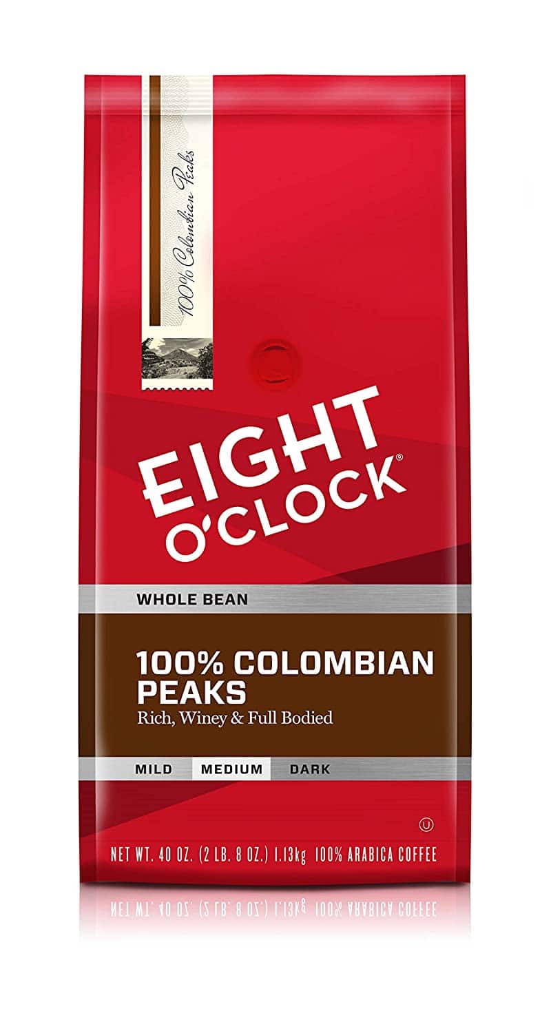 2. Eight O'Clock Colombian Coffee Beans Peaks 
