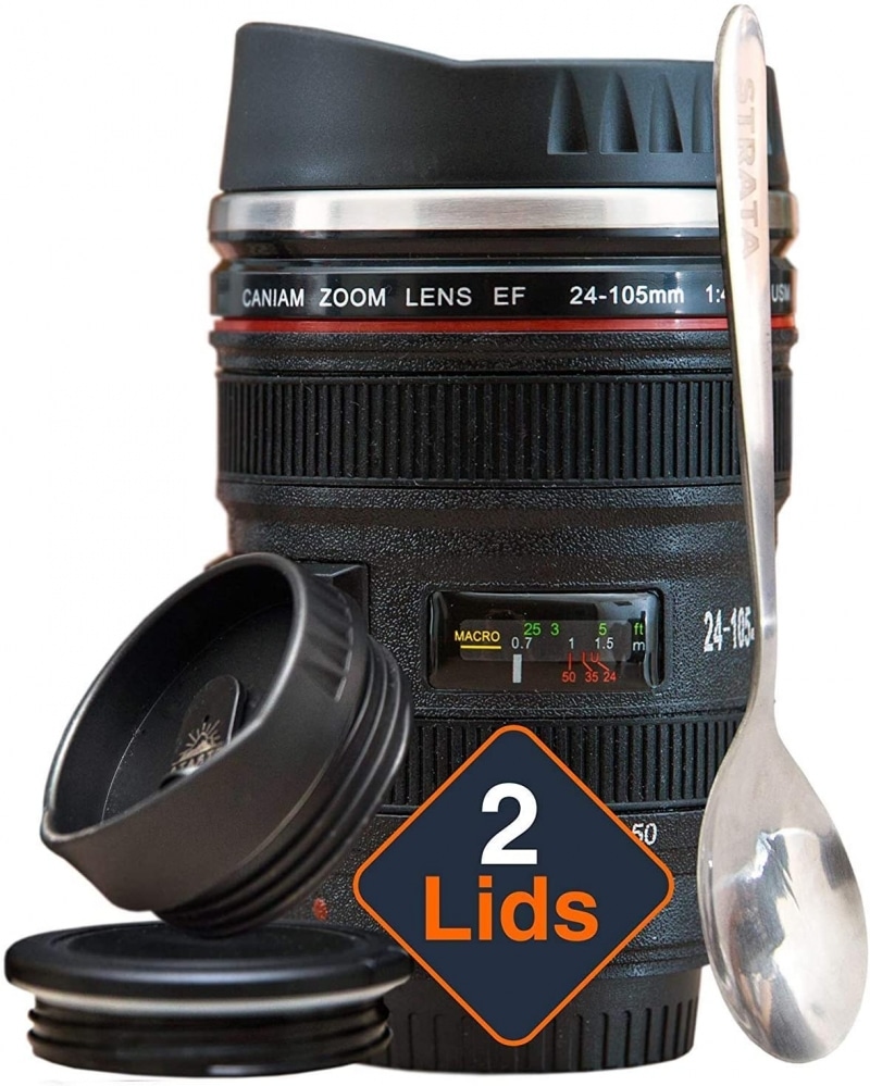 5. STRATA CUPS Camera Lens Coffee Mug