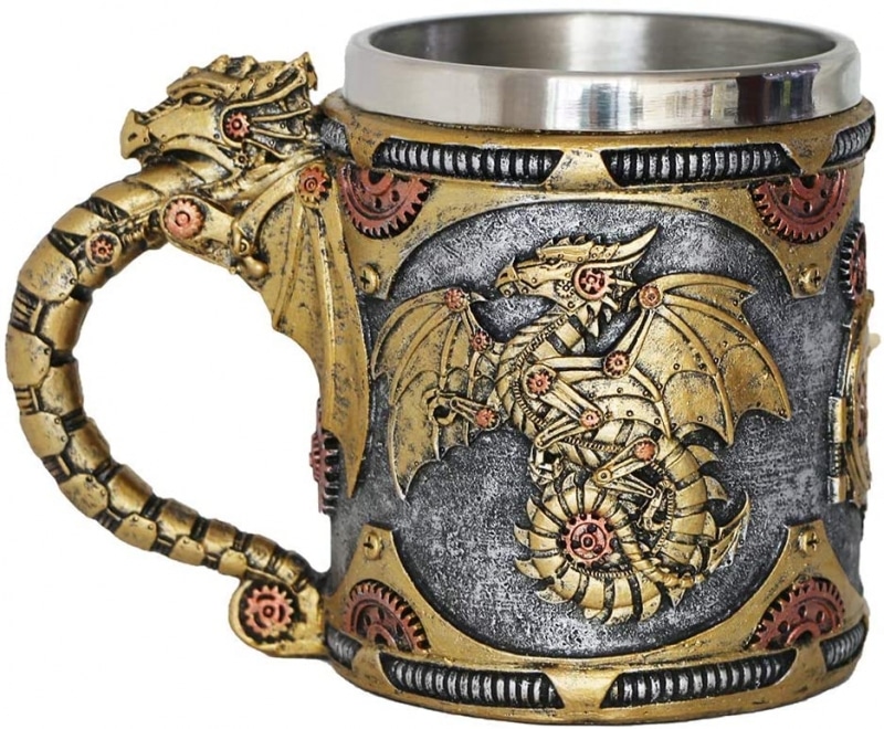 3. Steampunk Gearwork Mechanical Dragon Mug