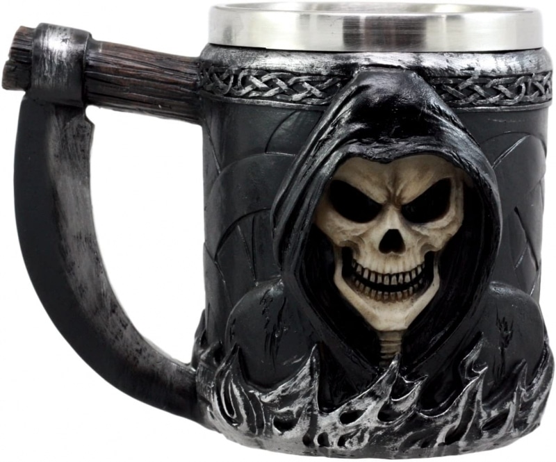 2. Ebros Gift Death Grim Reaper Coffee Mug