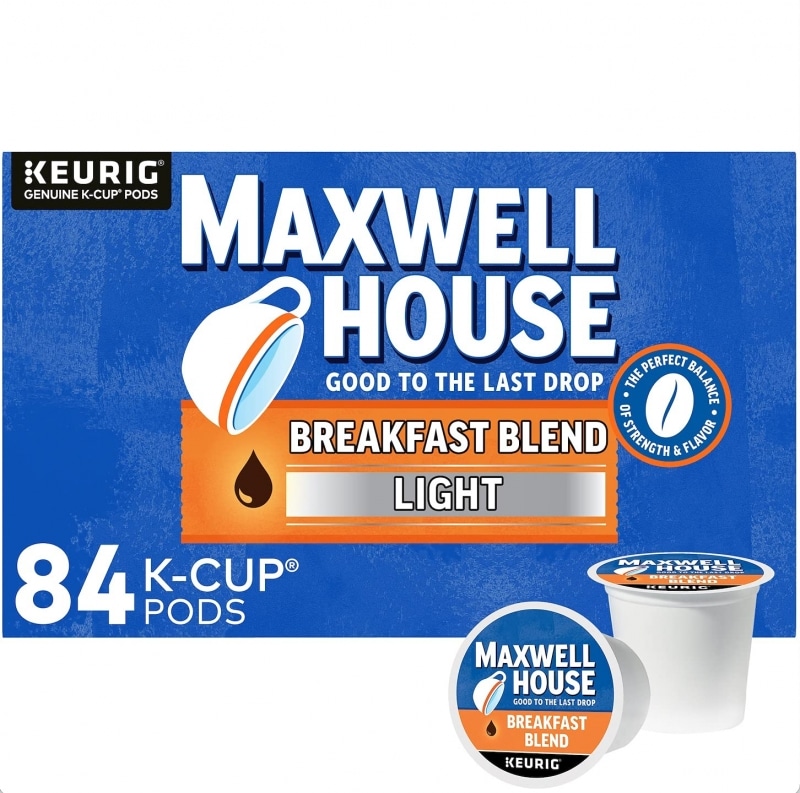 3. Maxwell House Breakfast Blend Light Roast K-Cup Coffee Pods 