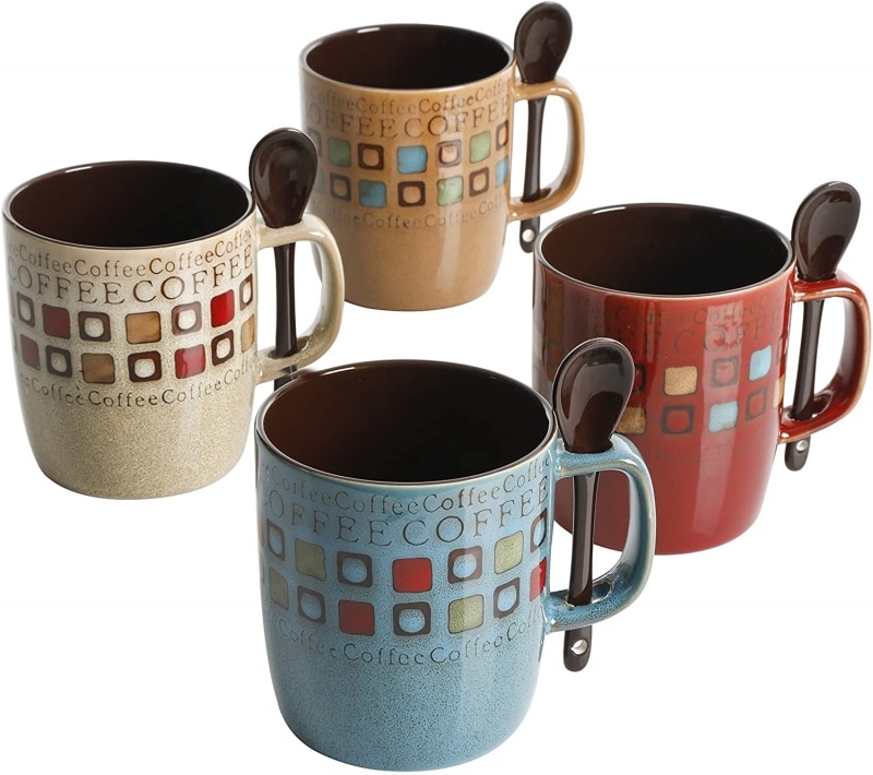 3. Mr. Coffee Café Americano 8 Pieces Mugs and Spoons Set 