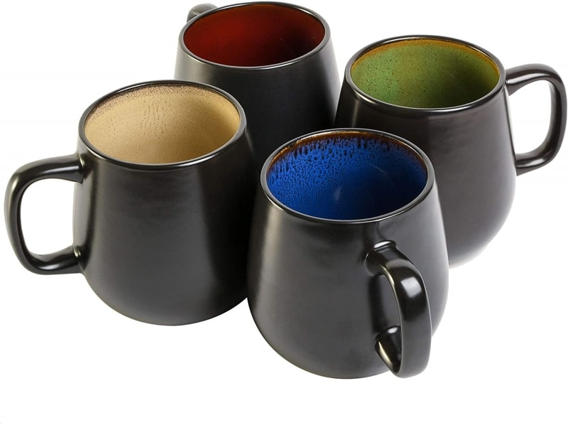 5. Red, Green, Taupe, Blue Gibson Elite Soho Mugs Set of 4 
