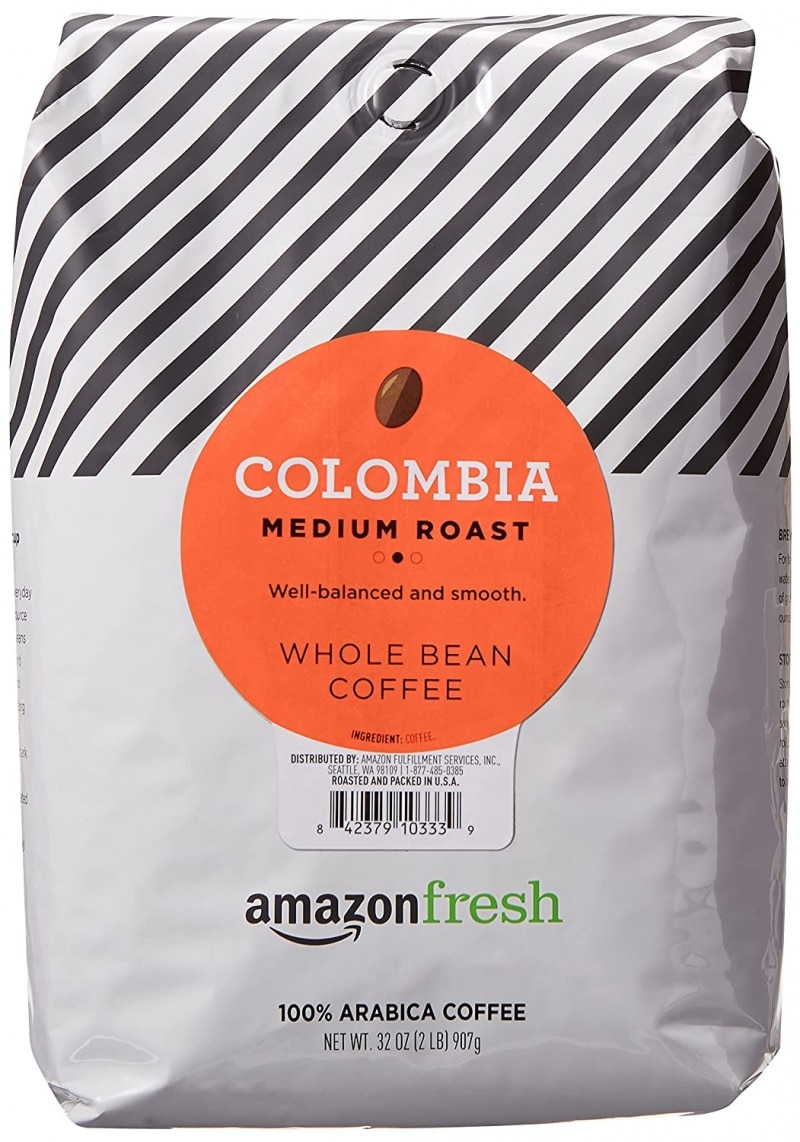 6. AmazonFresh Colombia Whole Bean Coffee 