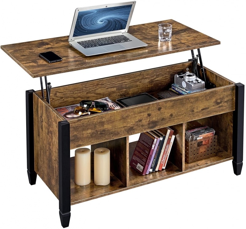 1. Yaheetech Lift Top Coffee Table with Storage