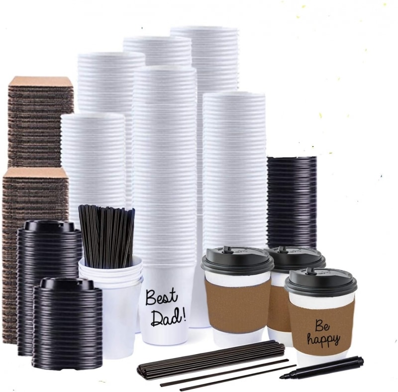 8. JUMBO VALUE SET of 130 Coffee Disposable Paper Hot Cups
