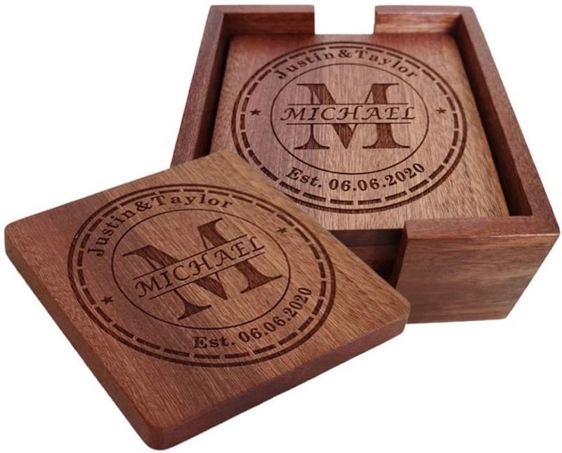 9. MOJIA Personalized Coasters