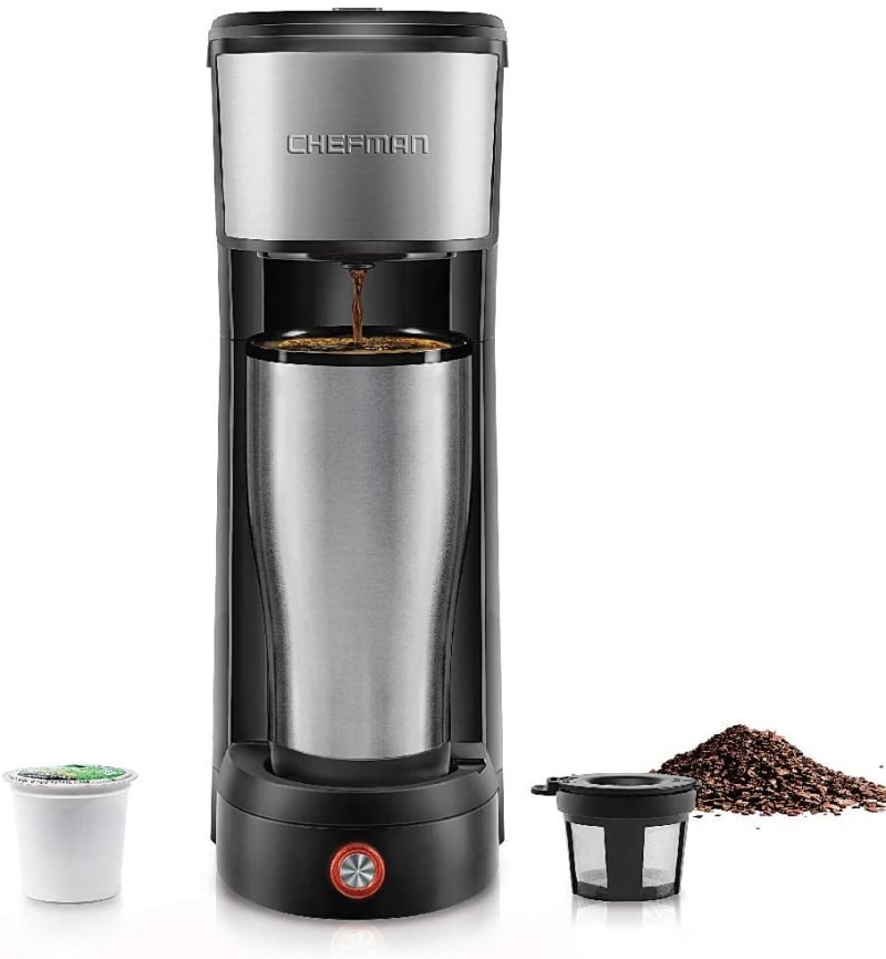 9. Chefman InstaCoffee Single Serve Coffee Maker Brews 