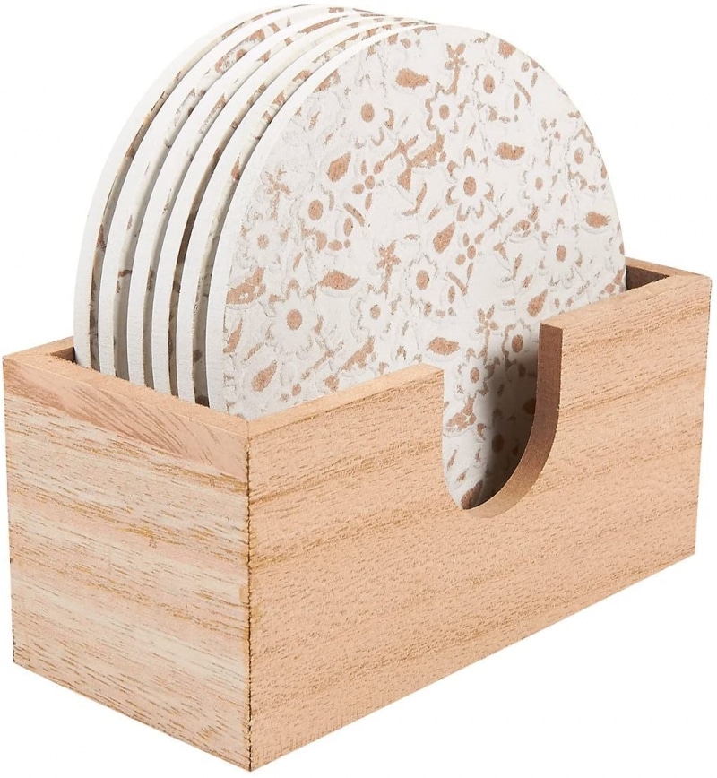 1. Juvale Wood Coasters