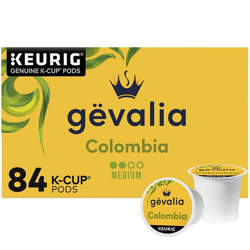 10. Gevalia Colombia Medium Roast K-Cup Coffee Pods 