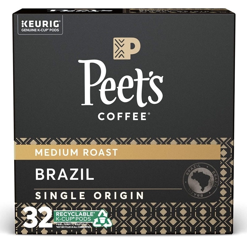 2. K-Cup Pods Peet's Coffee Single Origin Brazil