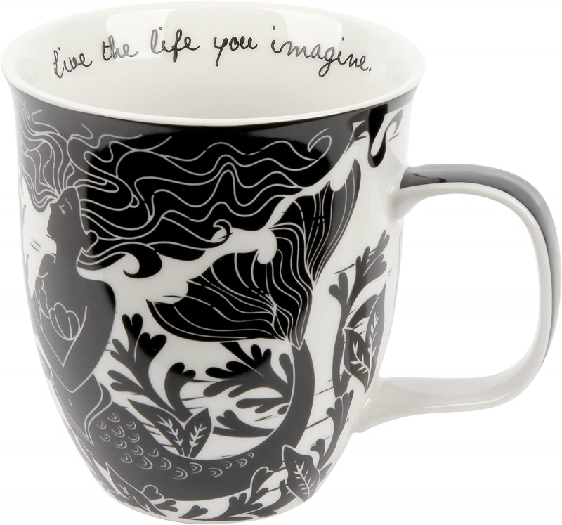 5. Karma Gifts Black and White Boho Mug