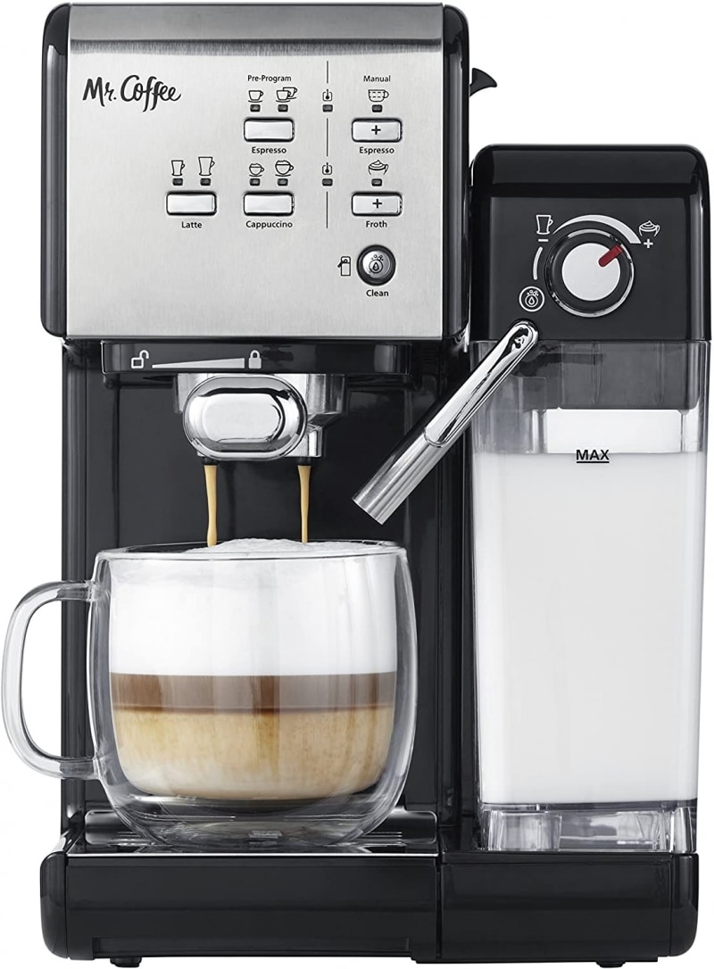 7. Mr. Coffee One-Touch CoffeeHouse Espresso Maker and Cappuccino Machine 