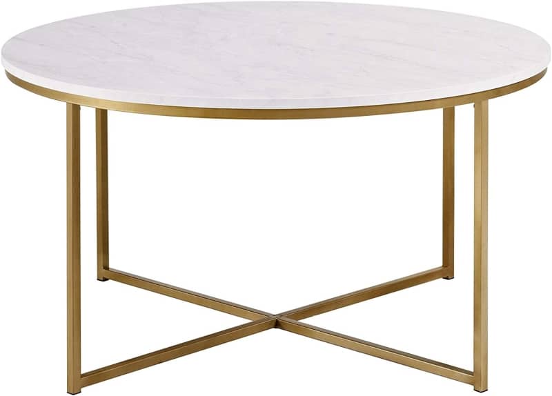 3. Walker Edison Round Coffee Table 