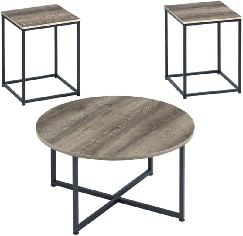 4. Ashley Wadeworth Urban Wood Grain 3-Piece Table Set 