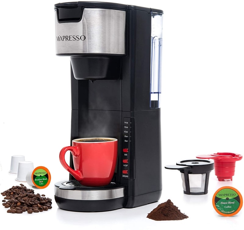4. Mixpresso Single Serve 2 in 1 Coffee Brewer  