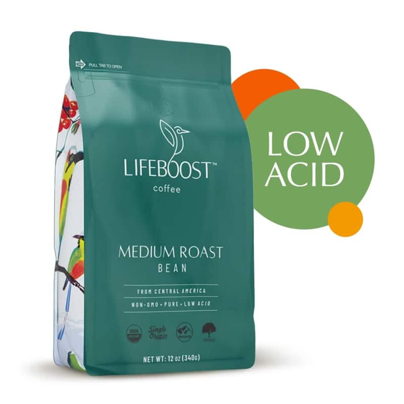 5. Lifeboost Coffee Whole Bean Medium Roast Coffee 