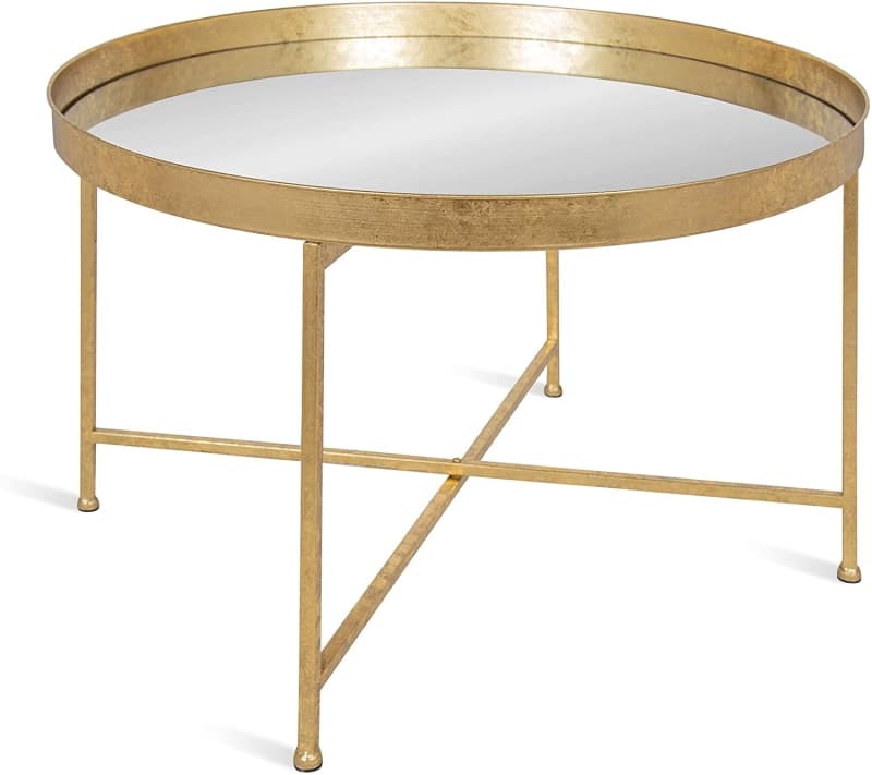 7. Kate and Laurel Celia Metal Foldable Coffee Table 